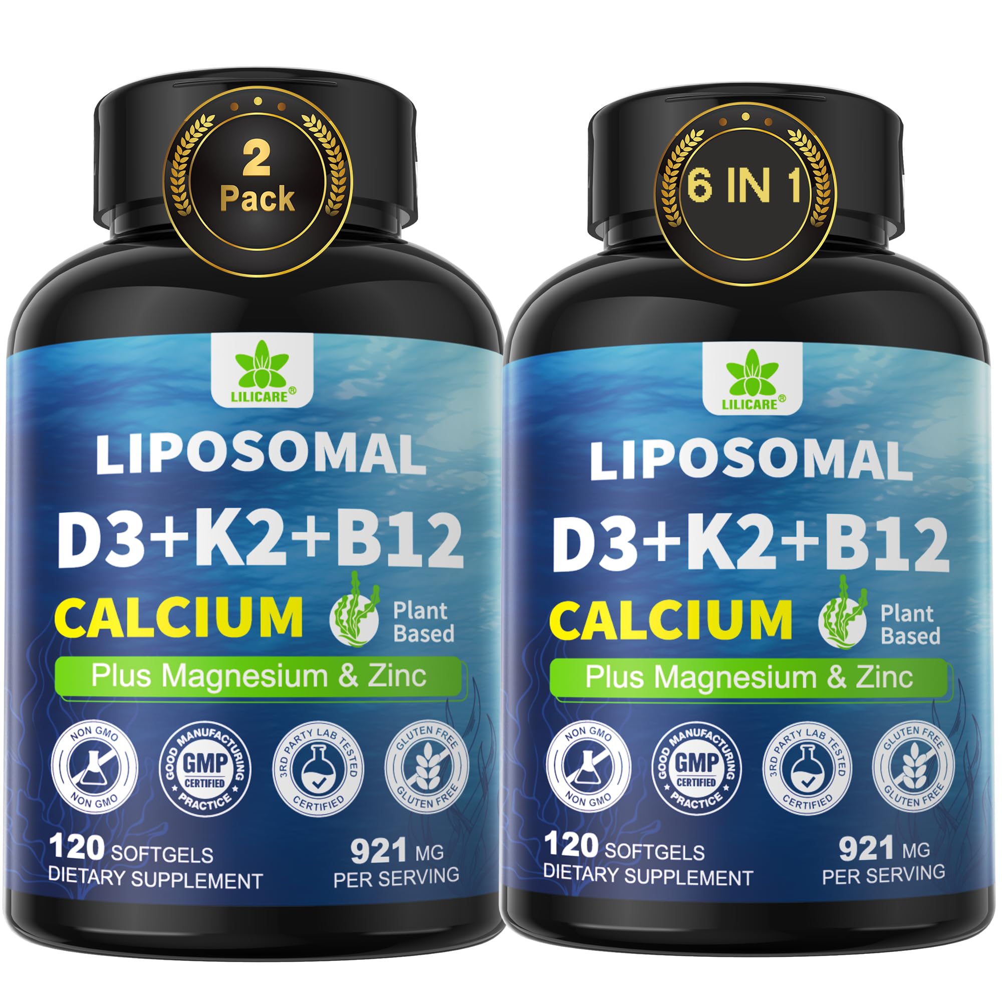 Amazon.com: 6-in-1 Liposomal Vitamin D3 K2 Calcium Supplement